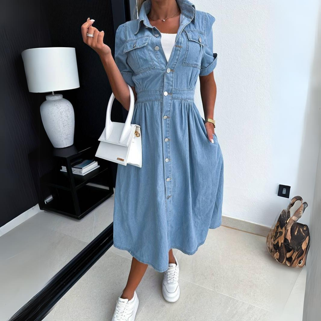 Zomer Midijurk van Denim met Moderne Pasvorm
