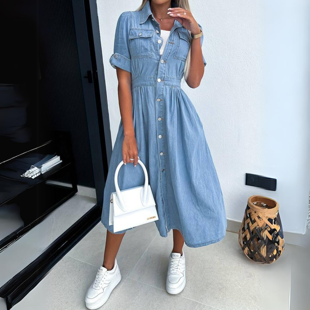 Zomer Midijurk van Denim met Moderne Pasvorm