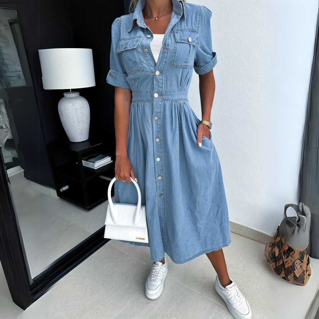 Zomer Midijurk van Denim met Moderne Pasvorm
