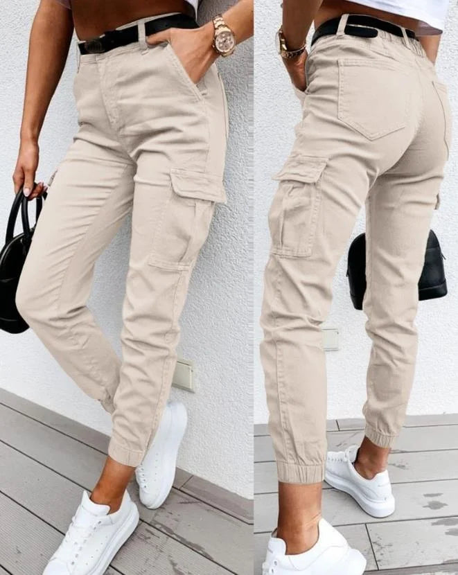 Hoge Taille Cargo-Hose Met Conisch Been Voor Dames Lente Zomer