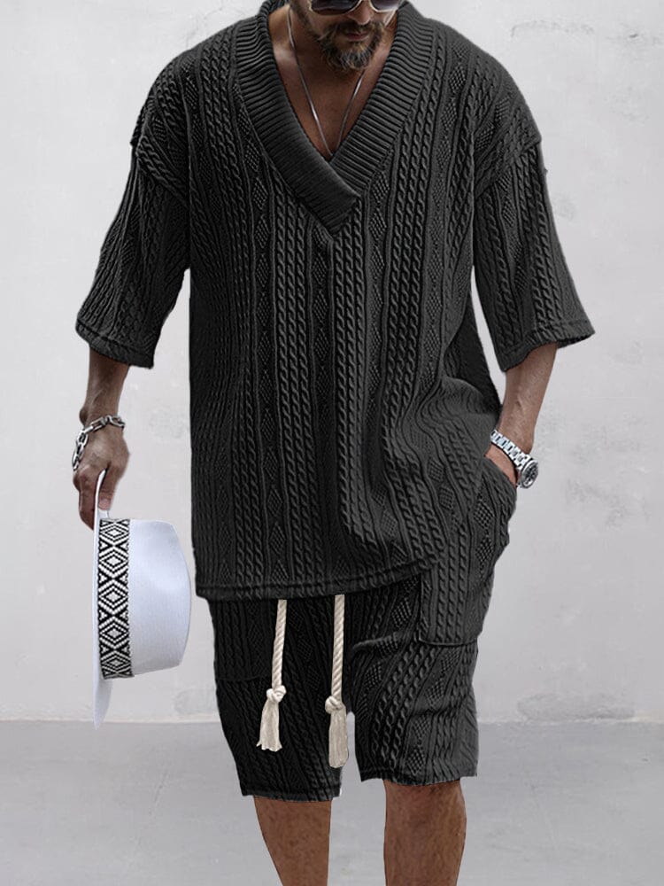Adam™ Stijlvolle Gebreide Heren Shirt Ensemble