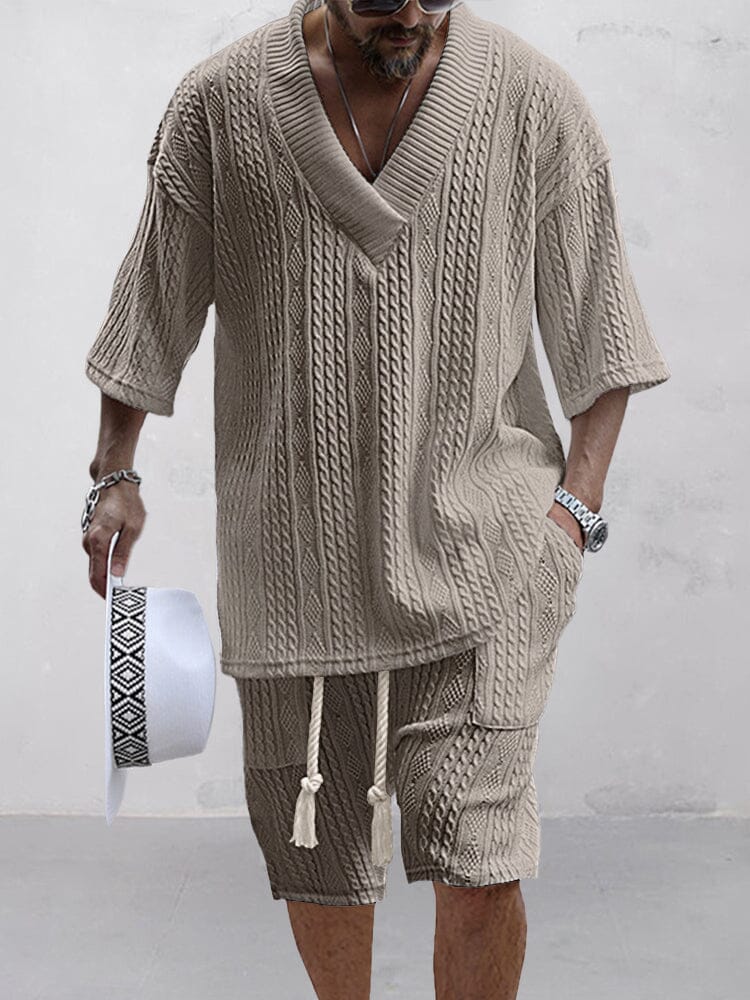 Adam™ Stijlvolle Gebreide Heren Shirt Ensemble