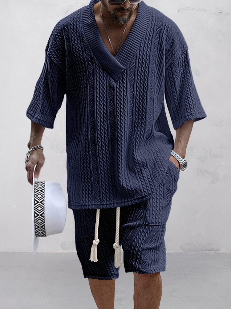 Adam™ Stijlvolle Gebreide Heren Shirt Ensemble