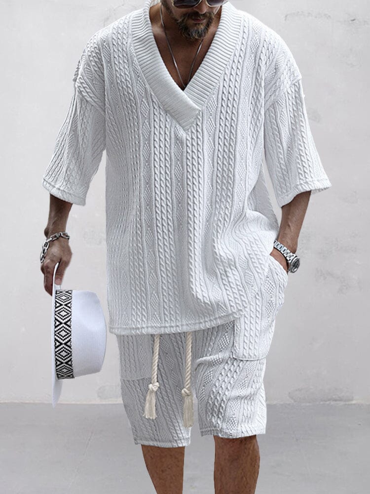 Adam™ Stijlvolle Gebreide Heren Shirt Ensemble