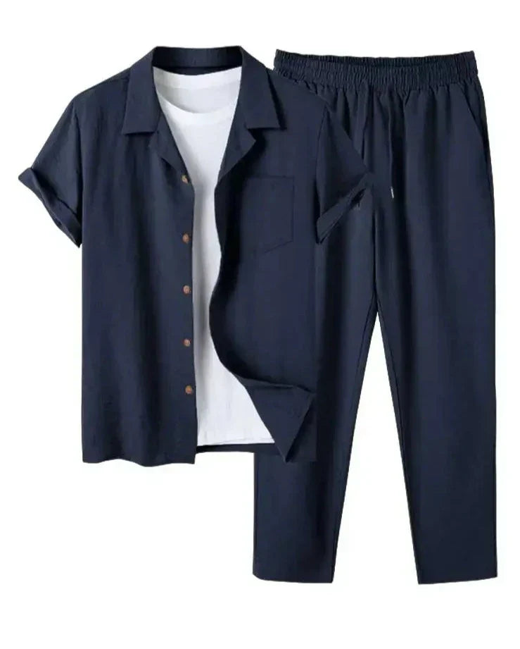 Caleb™ Heren Casual Shirt en Shorts Set