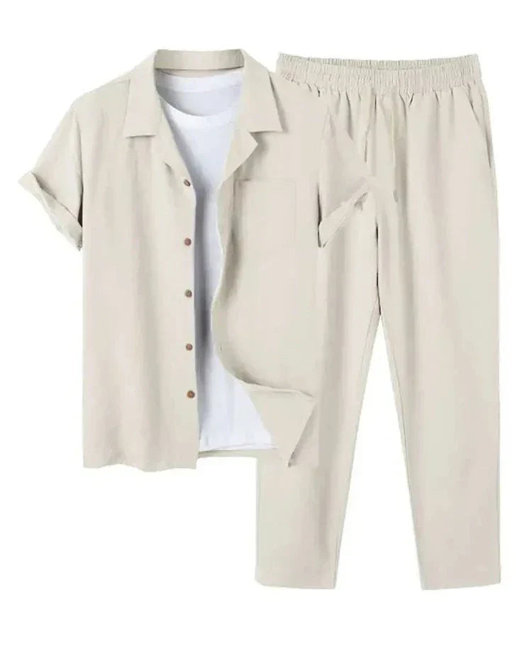 Caleb™ Heren Casual Shirt en Shorts Set