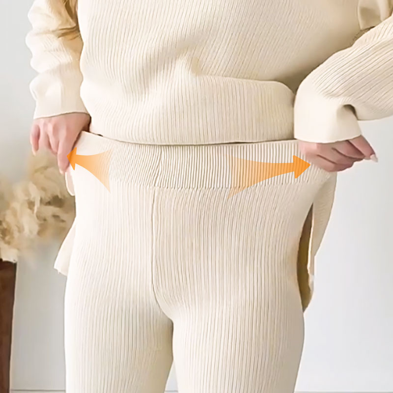 Stijlvolle V-hals Top en Wijde Broek