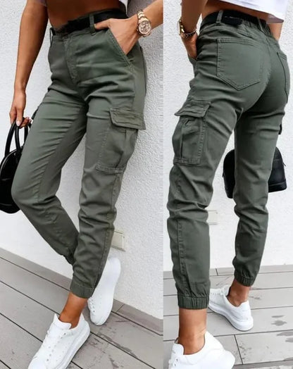 Hoge Taille Cargo-Hose Met Conisch Been Voor Dames Lente Zomer