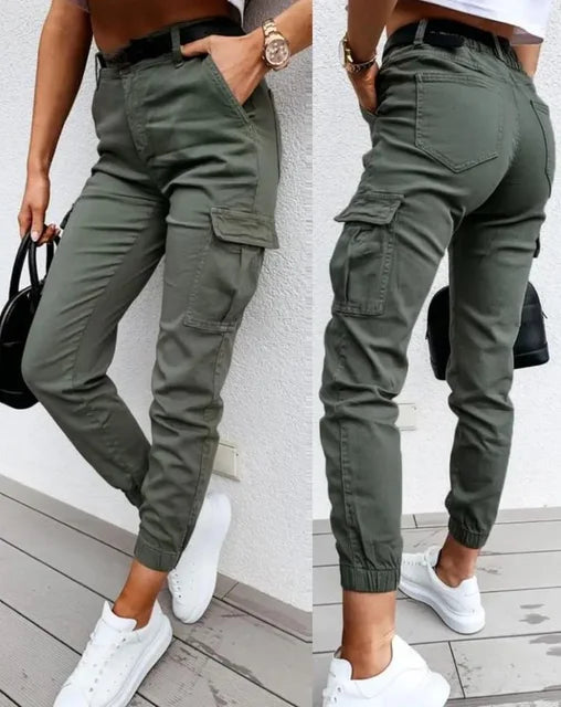 Hoge Taille Cargo-Hose Met Conisch Been Voor Dames Lente Zomer