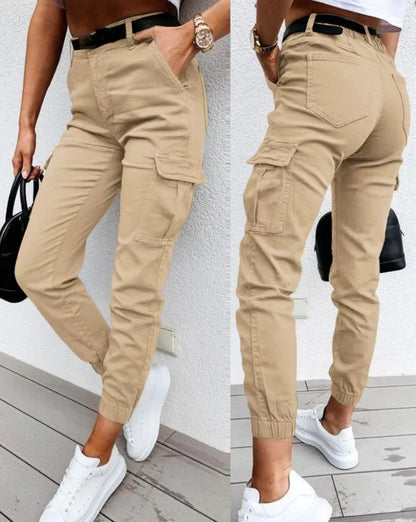 Hoge Taille Cargo-Hose Met Conisch Been Voor Dames Lente Zomer