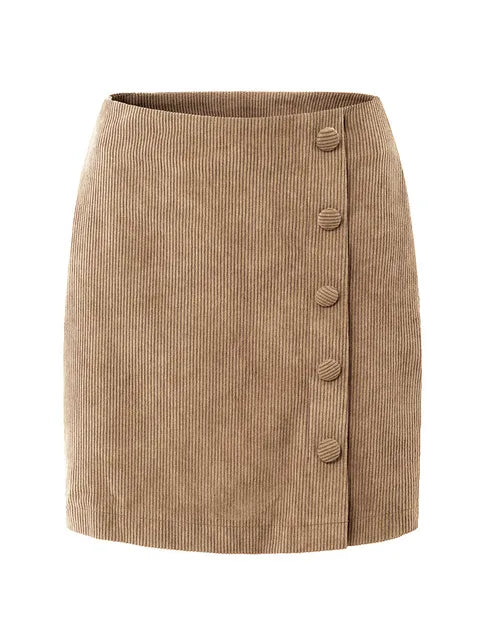 Cordrok Met Hoge Taille En Achter Split Herfst Winter