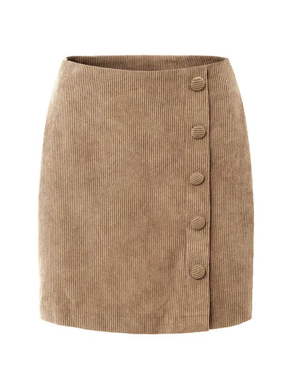 Cordrok Met Hoge Taille En Achter Split Herfst Winter