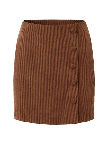Cordrok Met Hoge Taille En Achter Split Herfst Winter