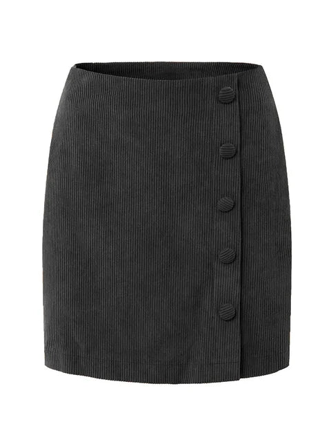 Cordrok Met Hoge Taille En Achter Split Herfst Winter