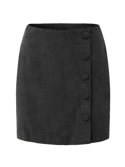 Cordrok Met Hoge Taille En Achter Split Herfst Winter