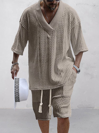 Adam™ Stijlvolle Gebreide Heren Shirt Ensemble