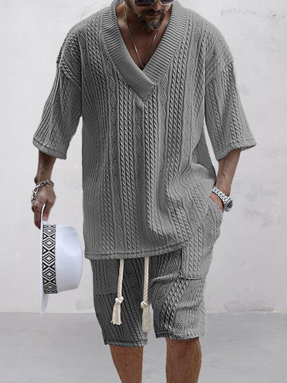 Adam™ Stijlvolle Gebreide Heren Shirt Ensemble