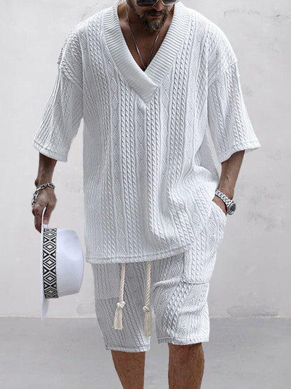 Adam™ Stijlvolle Gebreide Heren Shirt Ensemble