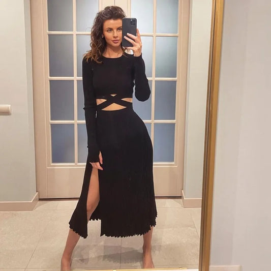 Elegant Tweedelig Gebreid Ensemble