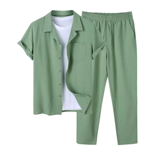 Caleb™ Heren Casual Shirt en Shorts Set