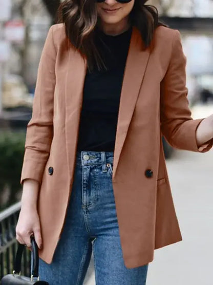 Lente Blazer met Klassiek Kraag en Strak Revers