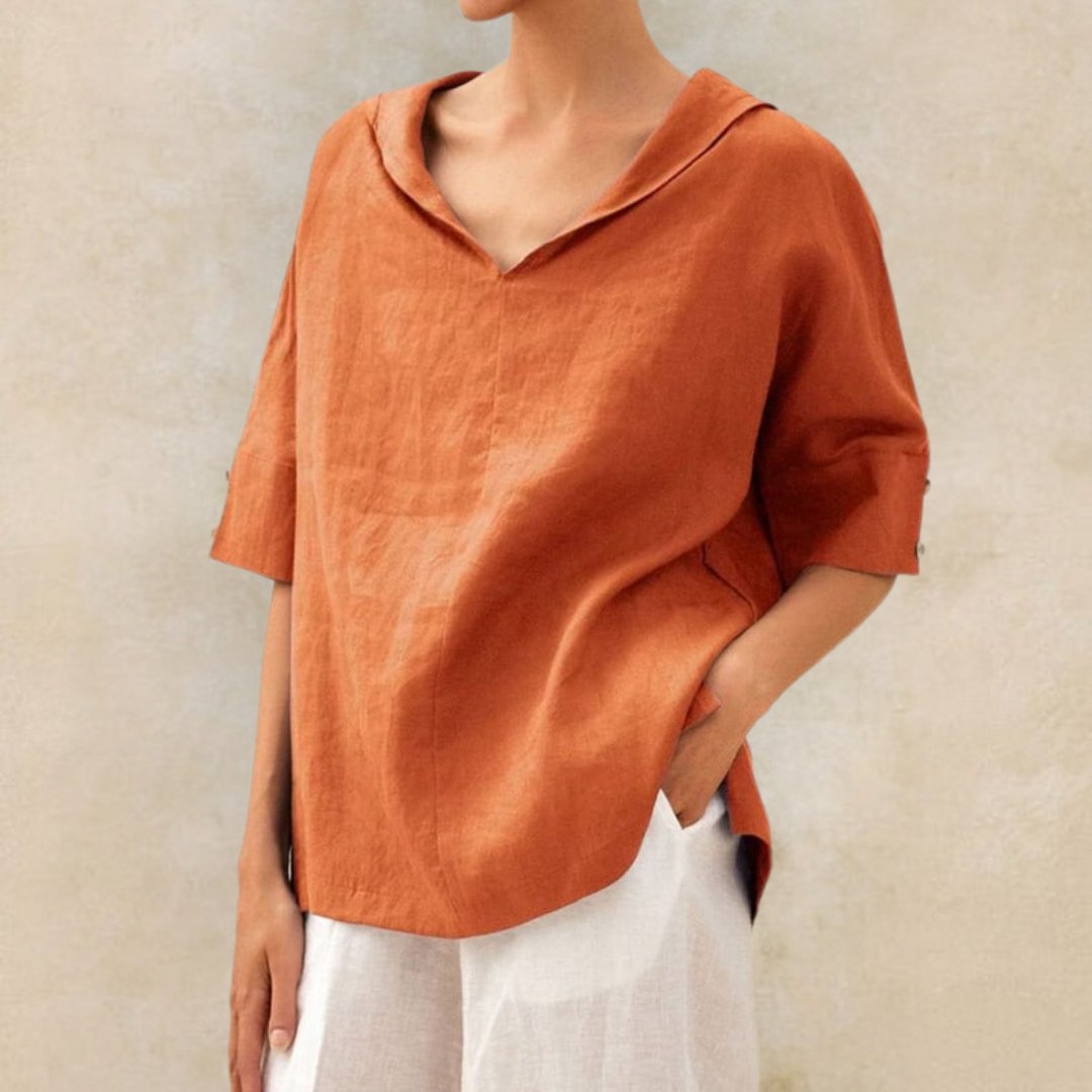 Janice ™ - Camisa de cuello en V casual femenina