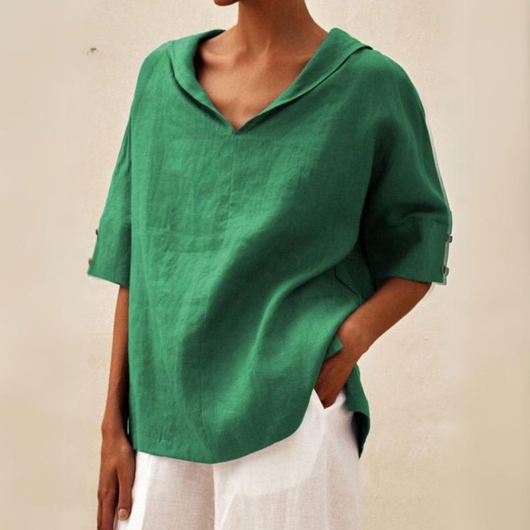 Janice ™ - Camisa de cuello en V casual femenina