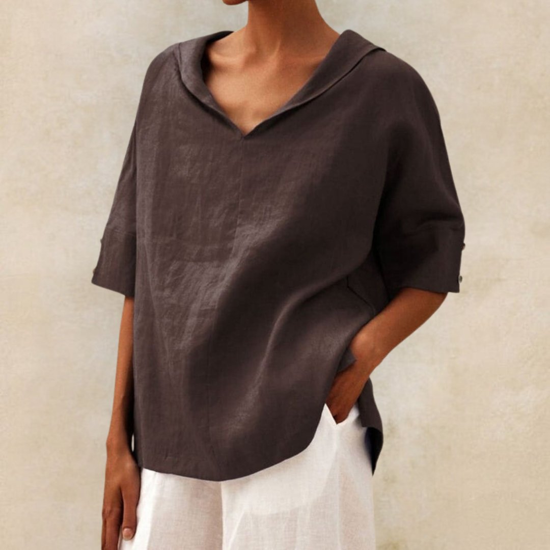 Janice ™ - Camisa de cuello en V casual femenina