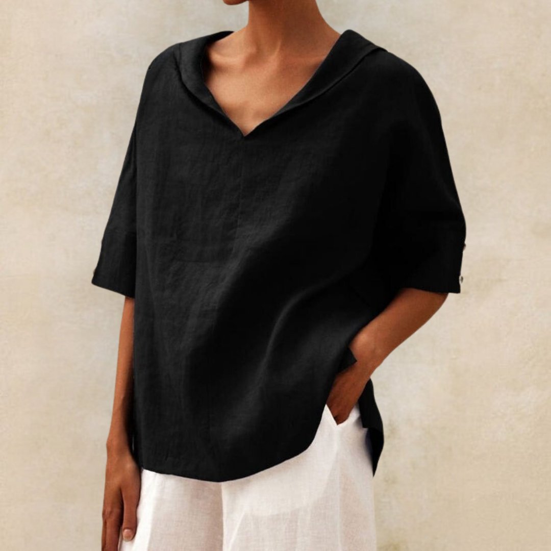 Janice ™ - Camisa de cuello en V casual femenina