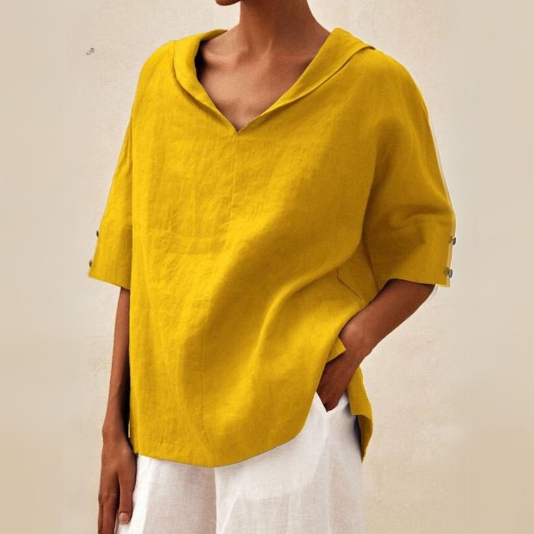 Janice ™ - Camisa de cuello en V casual femenina