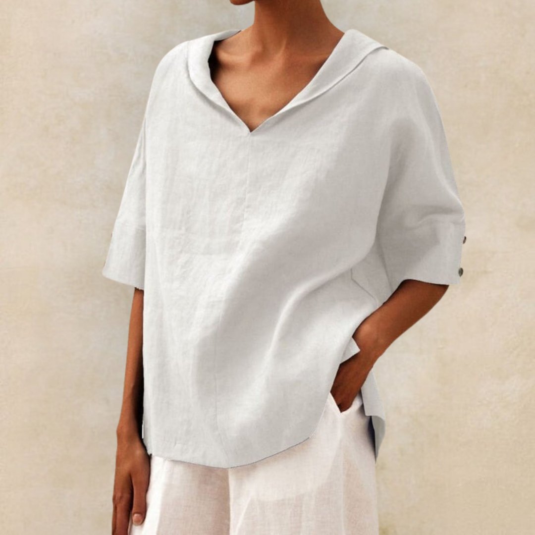 Janice ™ - Camisa de cuello en V casual femenina